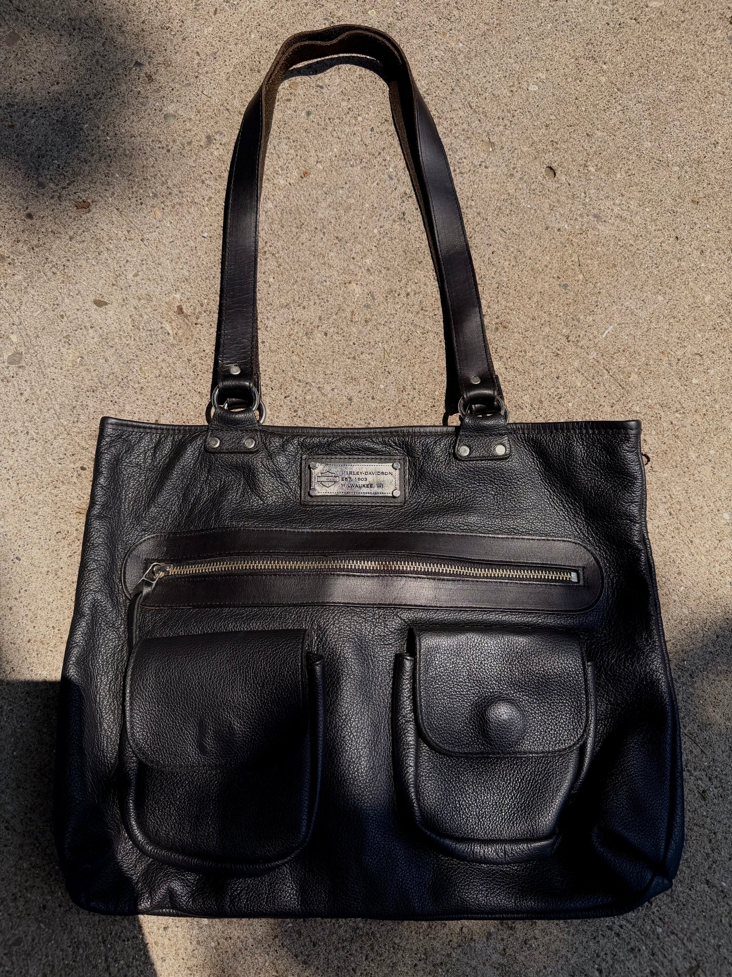 HARLEY DAVIDSON LEATHER TOTE BAG