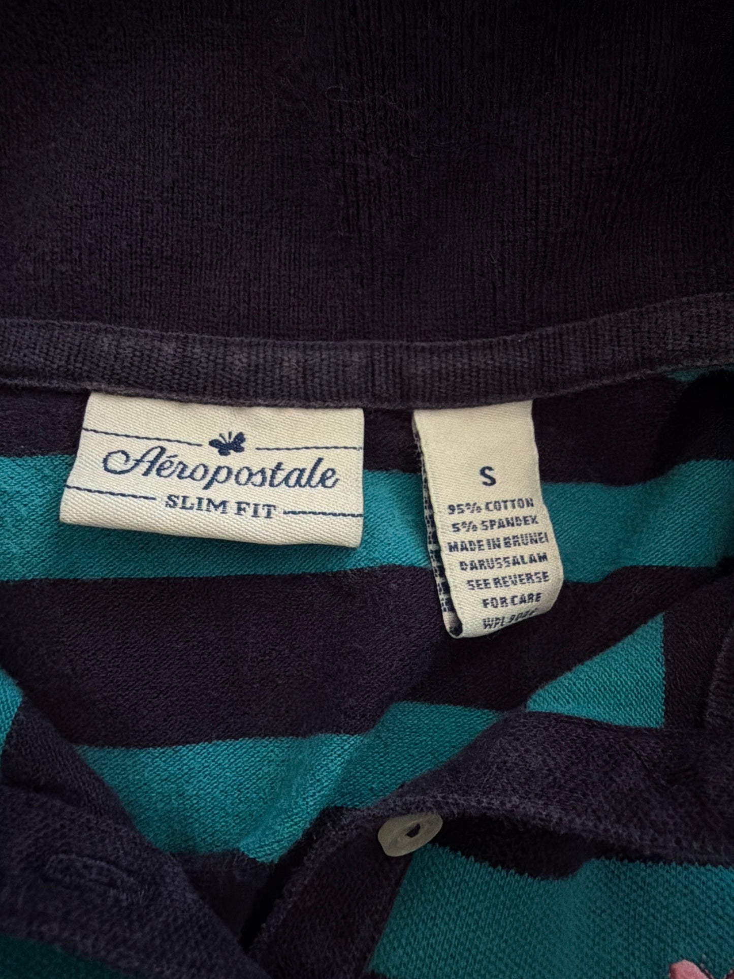 Y2K AEROPOSTALE BLUE STRIPPED BUTTON UP LONG SLEEVE
