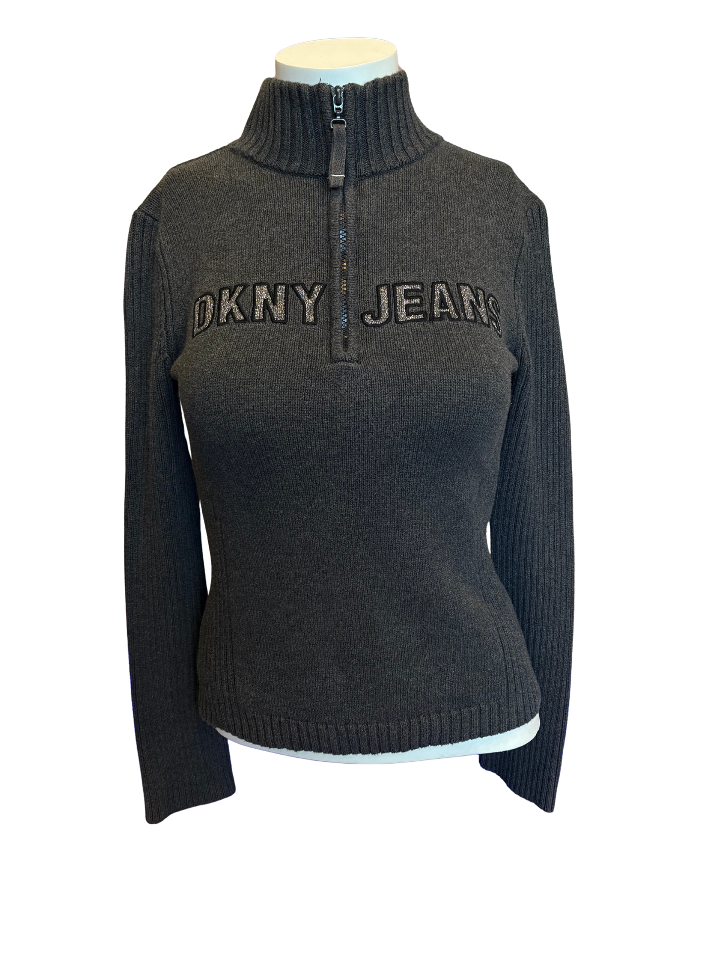 Y2K DKNY JEANS Quarter Zip-Up Sweater