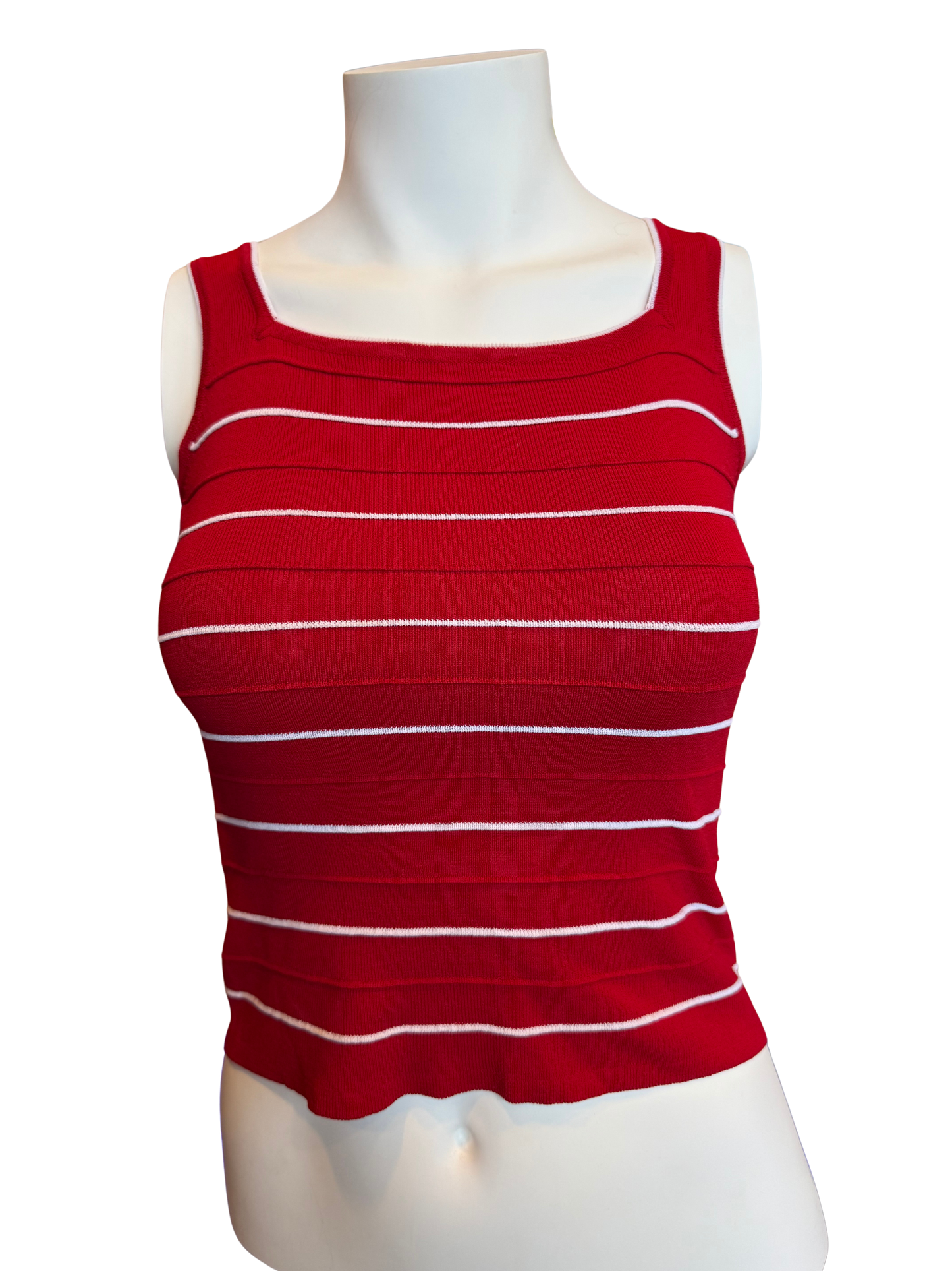 Y2K Red & White Stripped Tank
