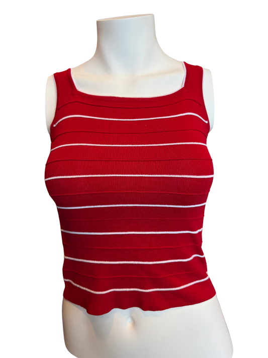 Y2K Red & White Stripped Tank