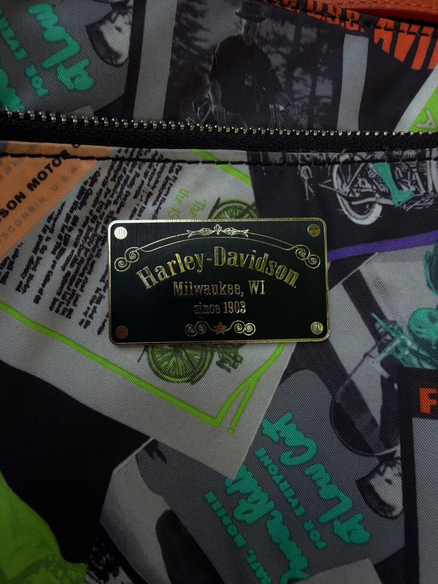 Harley Davidson Yesterdays News Print Purse
