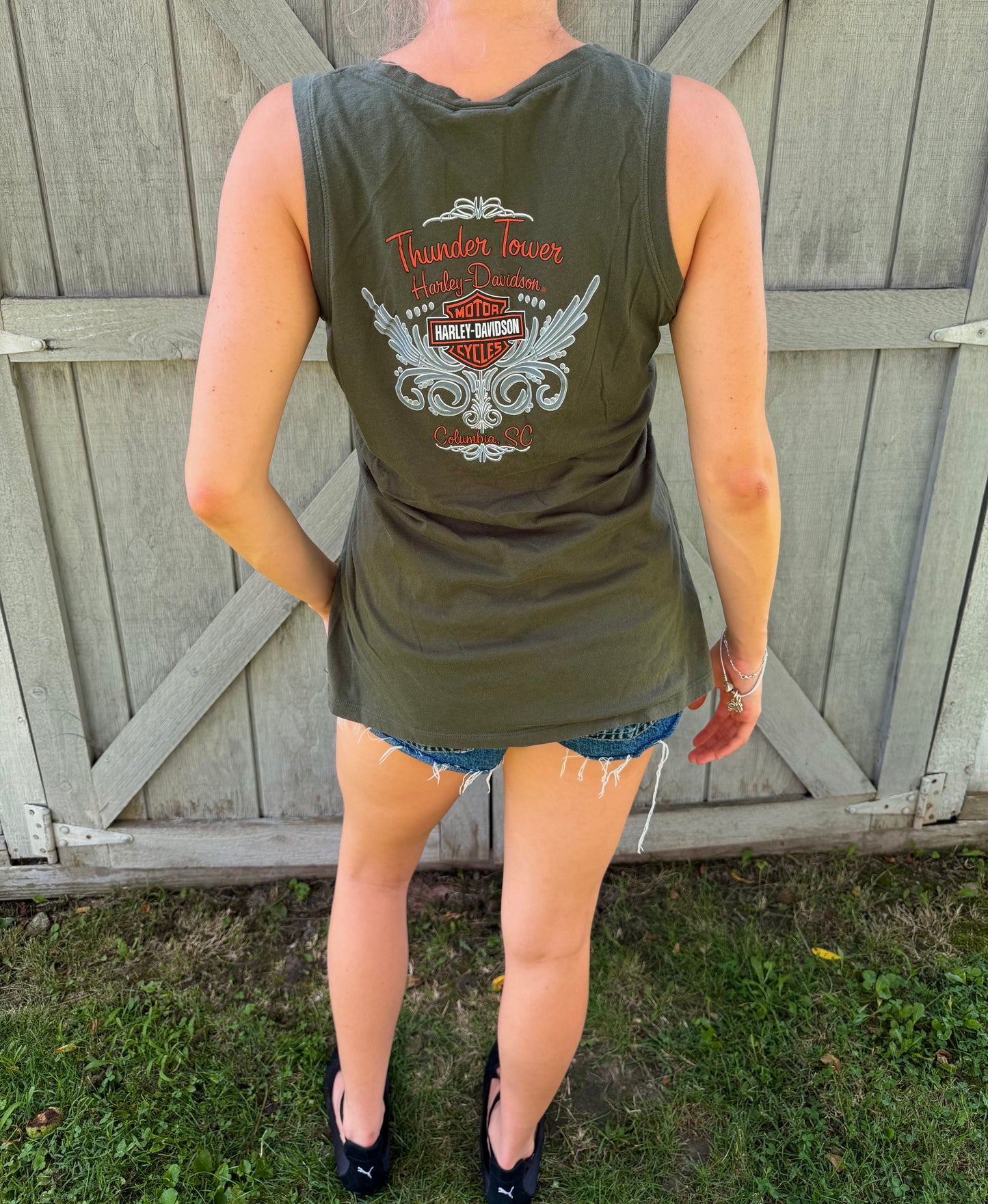 Y2K HARLEY DAVIDSON GREEN TANK