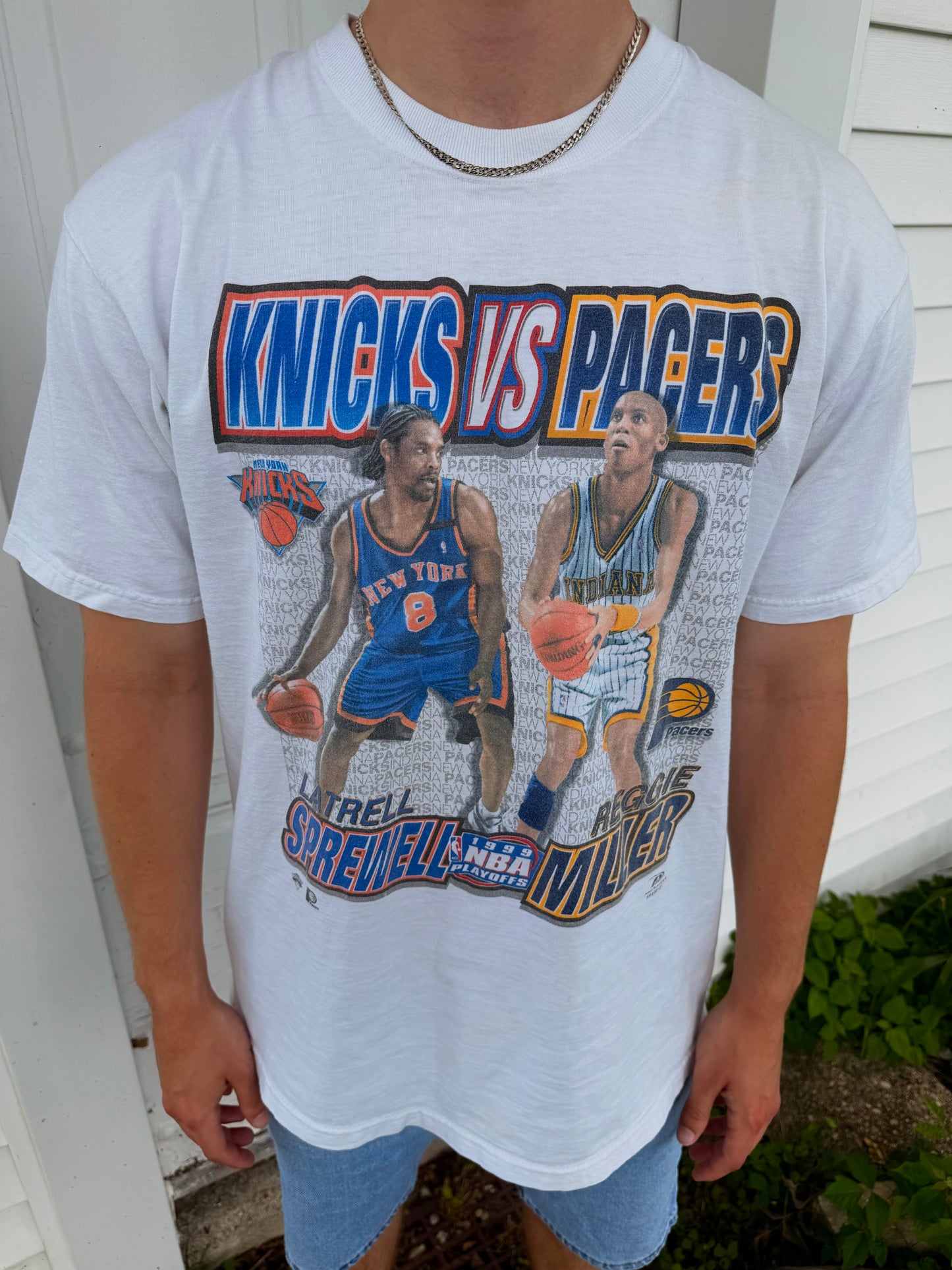 1999 PACERS VS. KNICKS PLAYOFFS WHITE TSHIRT