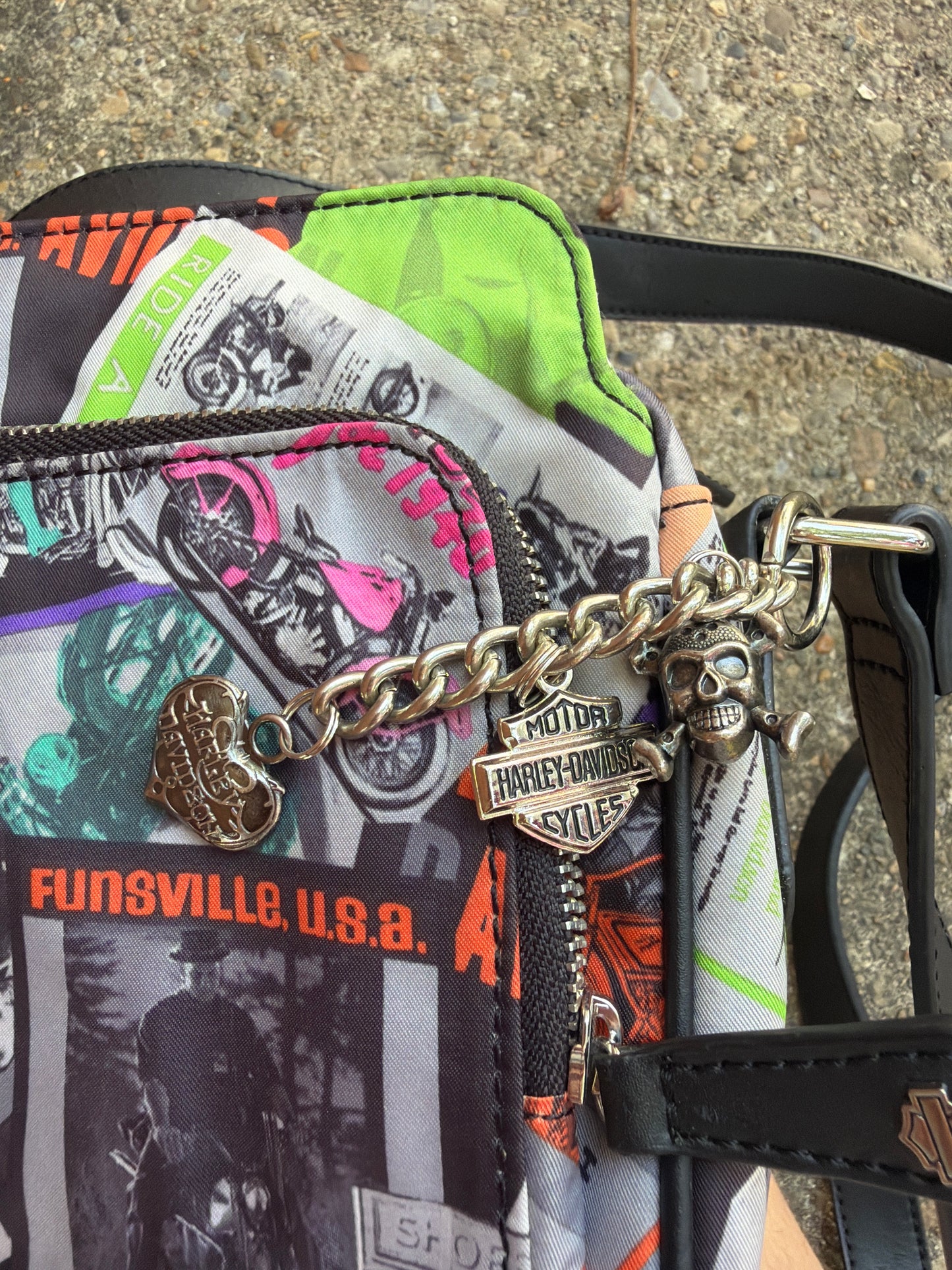Harley Davidson Yesterdays News Print Purse