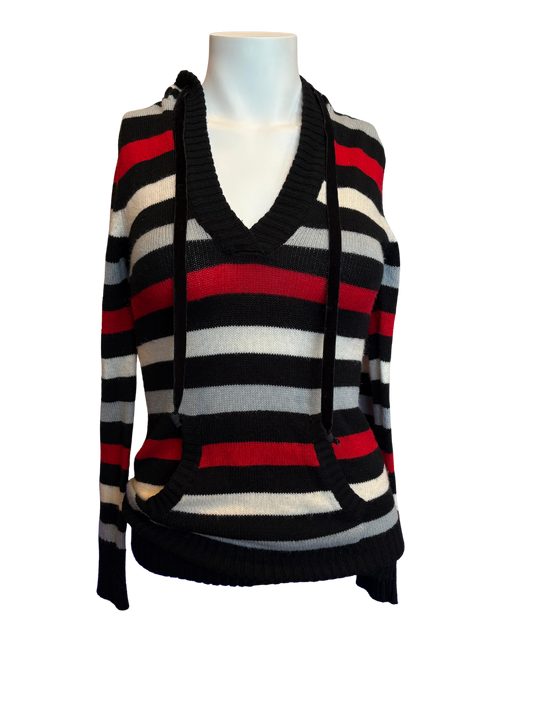 Y2K Stripped Long Sleeve Hooded Sweater