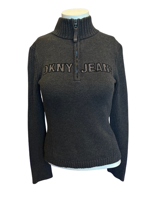 Y2K DKNY JEANS Quarter Zip-Up Sweater