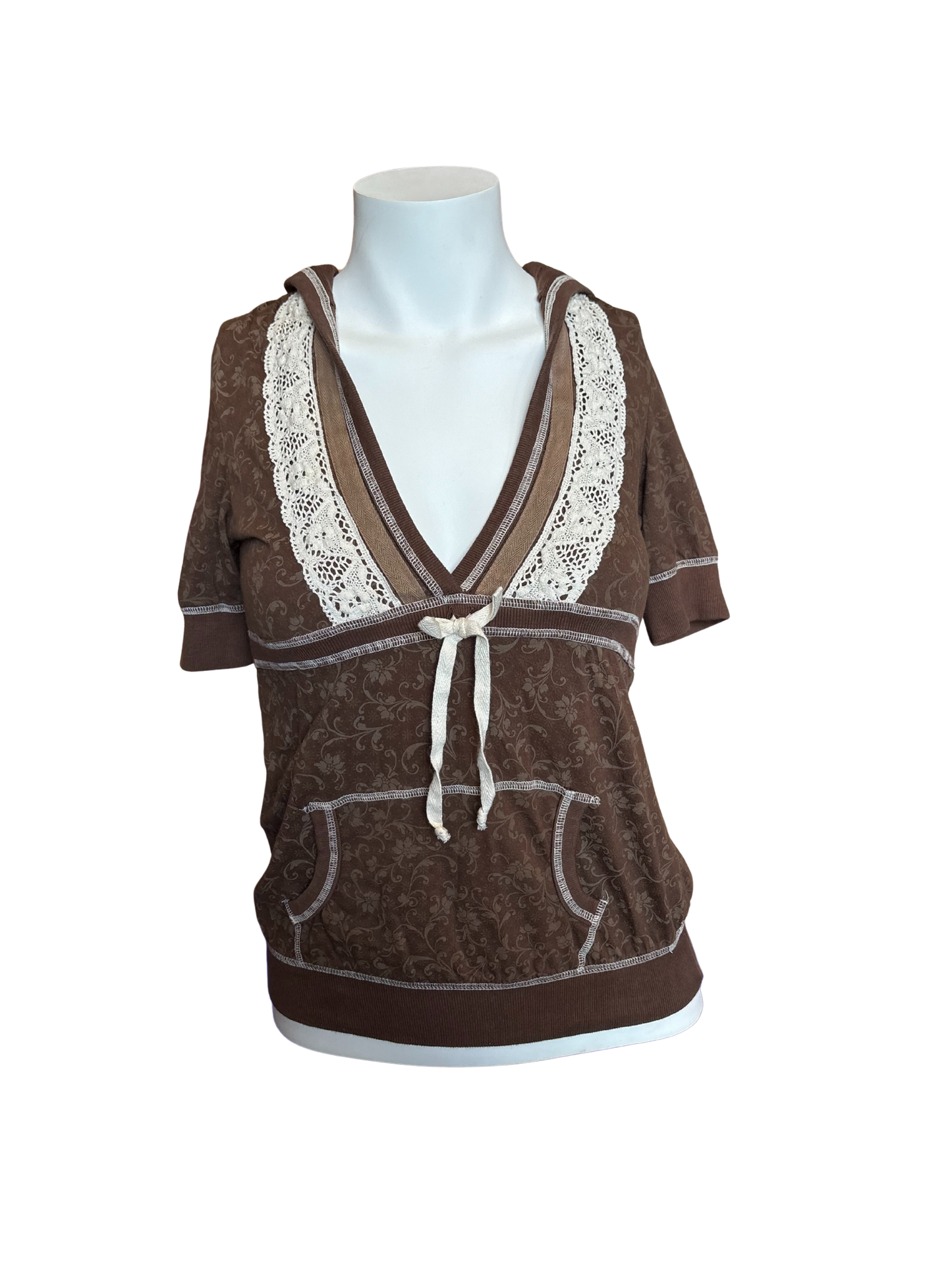 Y2K Brown Hooded Top