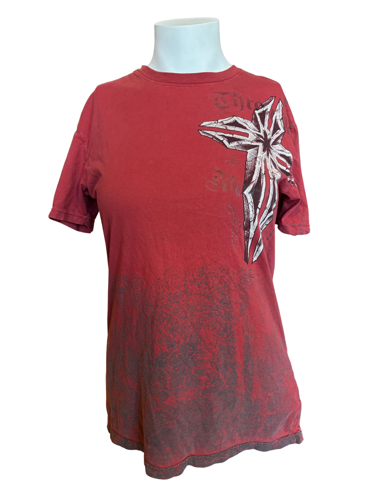 Y2K Red Cross Graphic T-Shirt