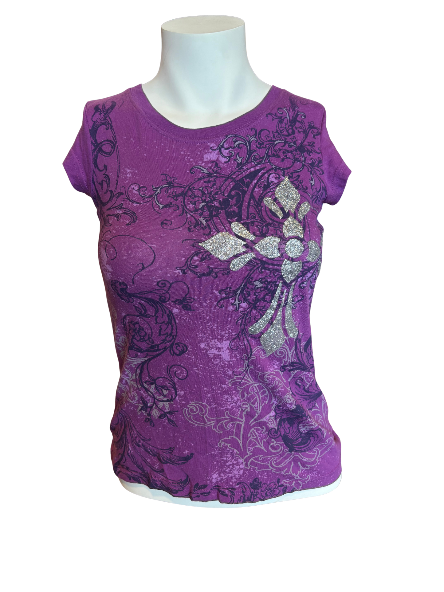 Y2K Purple Grunge Top