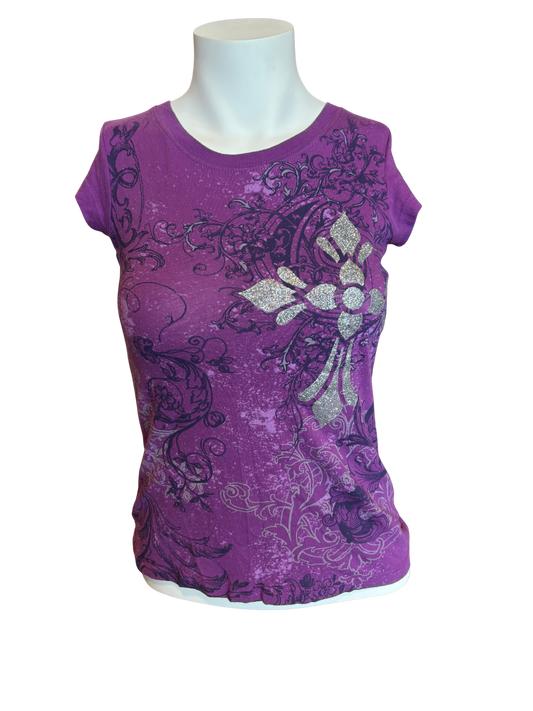 Y2K Purple Grunge Top