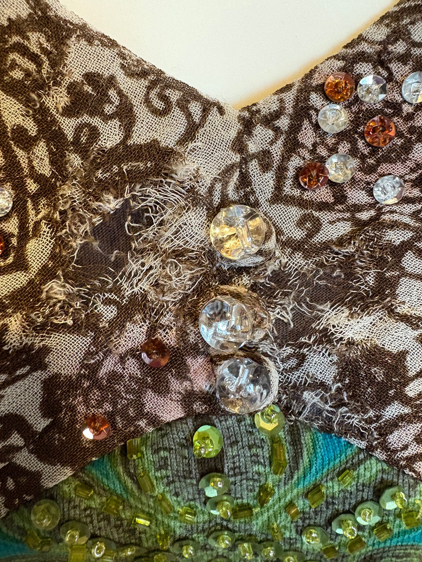 Y2K Forbidden Brown Boho Fitted Top