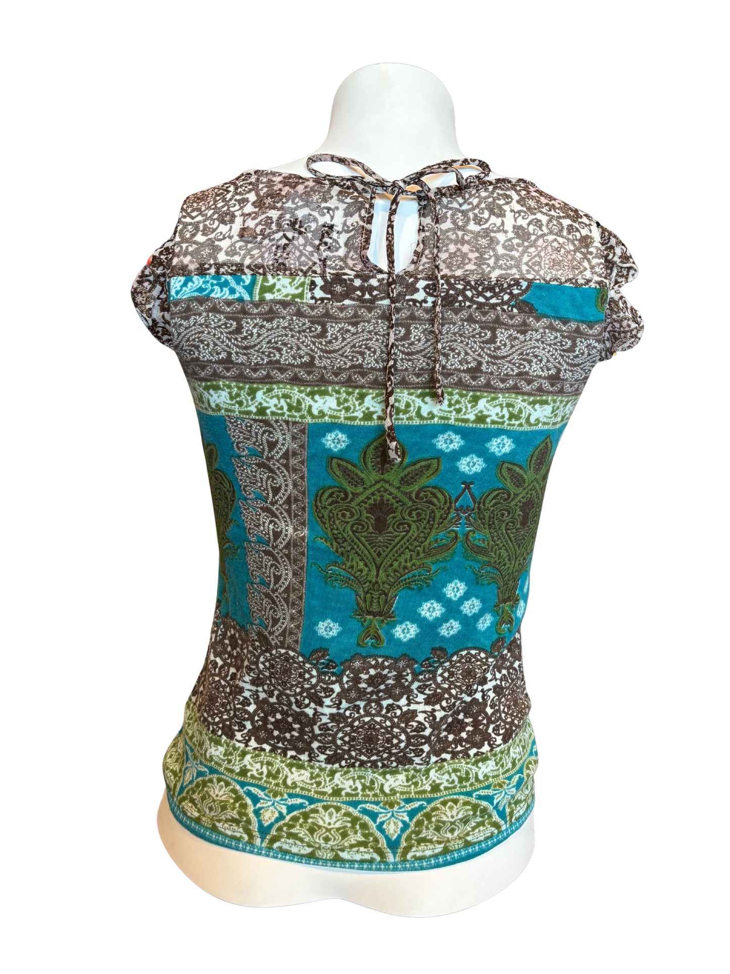 Y2K Forbidden Brown Boho Fitted Top